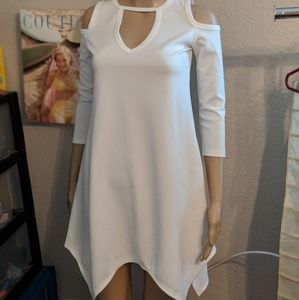 Brand new unworn white assymetrical dress sz S